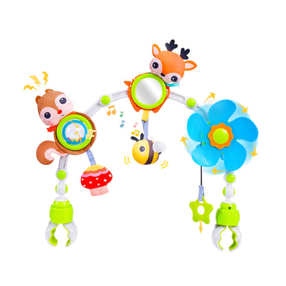 Newborns Sensory Activity Adjustable Animal Baby Bed Hanging Toys Stroller Arch Toys for Bassinet Crib