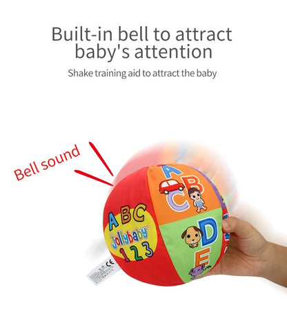 Customizable Montessori Early Education Training Ball Bell Plush Rattle Toy for Babies Filled with PP Cotton