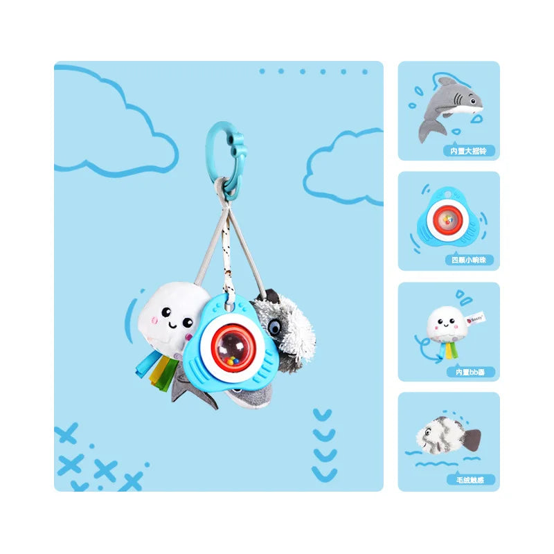 Jollybaby Customised Multifunction Ocean Fruit Shaking Ring Rattle Doll Soft Toy Hanging Bell for Babies