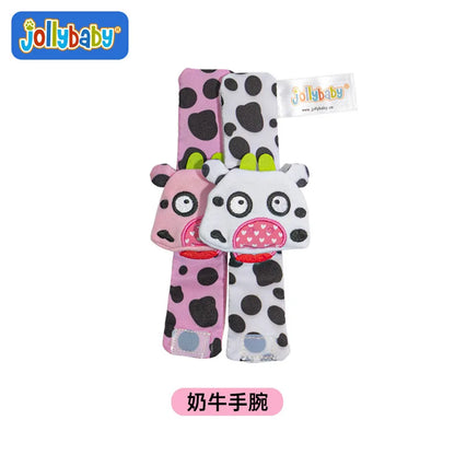 Jollybaby Cute Animal Soft Baby Rattles Wrist Rattles and Foot Finders with Butterflies and Lady Bugs for Fun