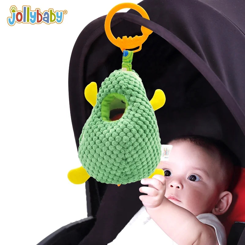 Jollybaby Avocado Soft Doll Crib Stroller Hanging Bell Rattle  Soft Plush Shaking Suitable for Boys Girls Generate Curiosity