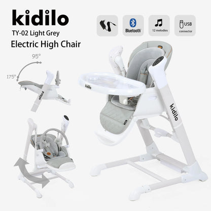 Kidilo 6-36 Months 3 in 1 Foldable Baby High Chair, Non-Toxic Feeding Chair for Home & Small-Space Toddler & Baby Dining TY02
