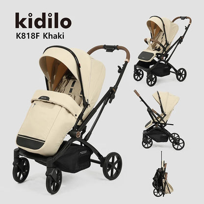 0-3 Years Baby Stroller Lightweight Non-Toxic Foldable Travel Stroller with Adjustable Handle for Toddlers Family Trips K818F