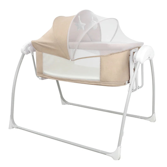 Newborn Foldable Portable Modern Kidilo Luxury Baby Crib, Convertible 3 in 1 Bedside Crib with Mosquito Net for Nursery SG219