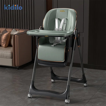 Kidilo New Born Portable Fold  Multiple Plastic Baby High Eating Dinning Learning Sitting Chair Seat Chair for Baby Feeding 8122