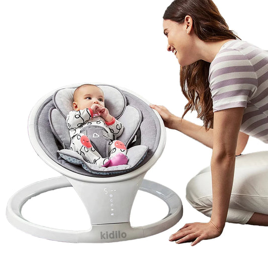 Kidilo Baby Rocking Chair Bouncer New Bor Baby Cradle Sleeping Swing Chair Electric Automatic Bed for Babies Horse Chair BB301