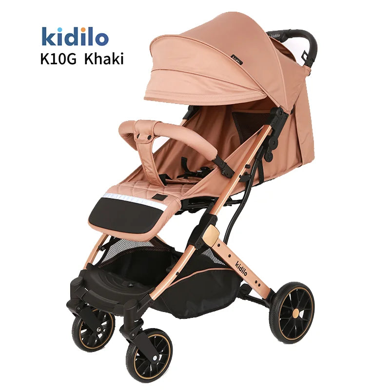 0-3 Years Non-Toxic Lightweight Baby Stroller Foldable Travel Stroller with Adjustable Handle for Toddlers Daily Walks K10G
