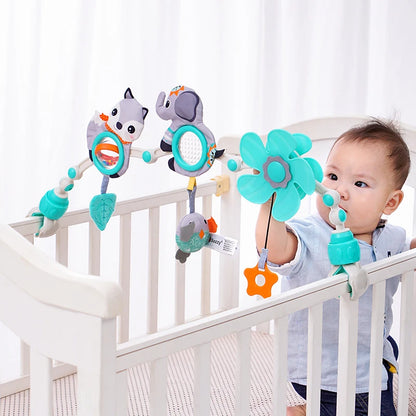 Travel Arch Bassinet Toys for Infant Toddlers Baby Crib Stroller Accessory Pram Activity Bar Toy for Senses and Motor Skill