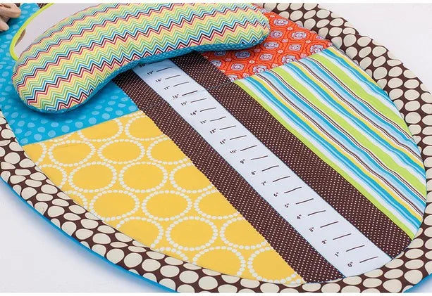 Jollybaby Crawling Development Activity Toy Baby Tummy Time Mirror Play Mat with Pillow Cotton Material for 3-9 Months