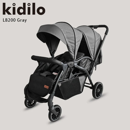 0-3 Years Kidilo Double Twin Baby Stroller, Foldable Non-Toxic Travel Stroller for Toddlers Kids Daily Walks Family Trips LB200