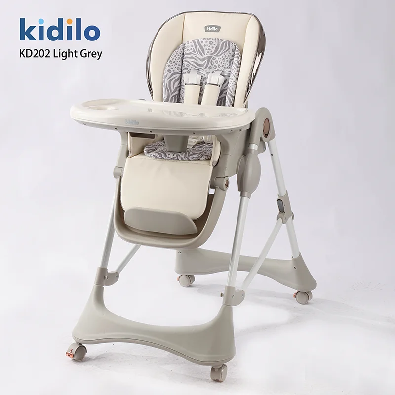 Kidilo 6-36 Months 3 in 1 Foldable Baby High Chair for Infants Non-Toxic Feeding Chair for Toddler Home Small Space Dining KD202