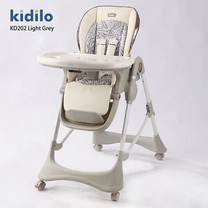 Kidilo 6-36 Months 3 in 1 Foldable Baby High Chair for Infants Non-Toxic Feeding Chair for Toddler Home Small Space Dining KD202