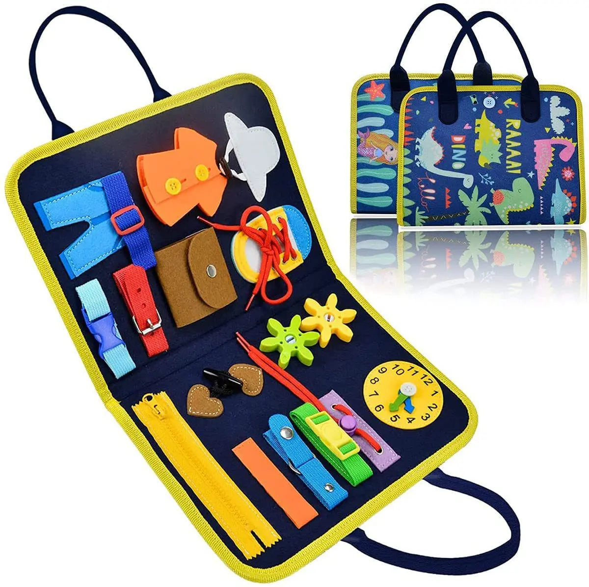 Customization OEM/ODM Toddler Montessori Fine Motor Skill Basic Skill Training Learning Felt Busy Board for Kids  1-6 Years
