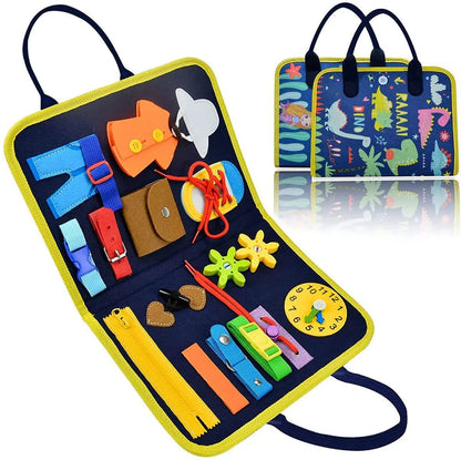 Customization OEM/ODM Toddler Montessori Fine Motor Skill Basic Skill Training Learning Felt Busy Board for Kids  1-6 Years