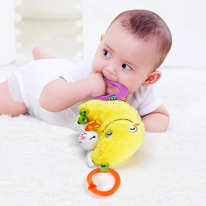 Manufacturer Custom Logo Soft Plush Stuffed Toy Baby Musical Crib Stroller Hanging Rattle Toys for Kids for Car Seats Strollers
