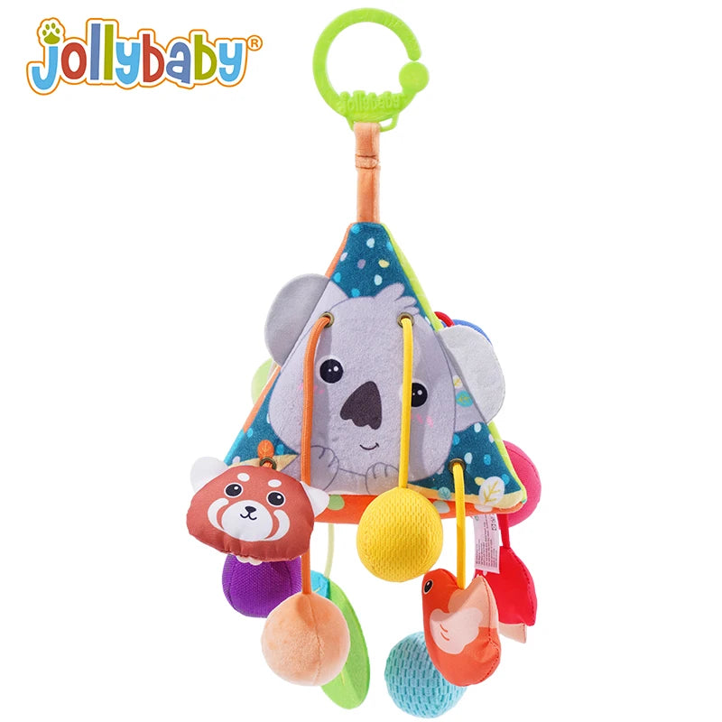 Jollybaby OEM Soft Activity Plush Animal Mobile Educational Hanging Toys Pull String Decorations Sensory Cribs Cotton Plastic