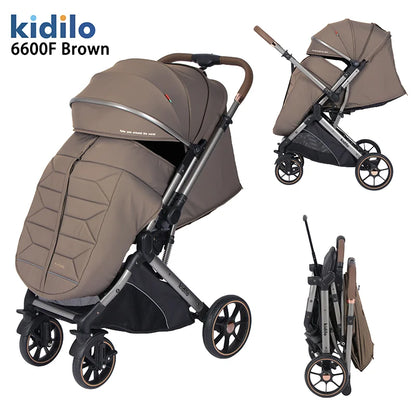 0-3 Years Non-Toxic Lightweight Baby Stroller Foldable Travel Stroller with Adjustable Handle for Toddlers Daily Walks 6600F