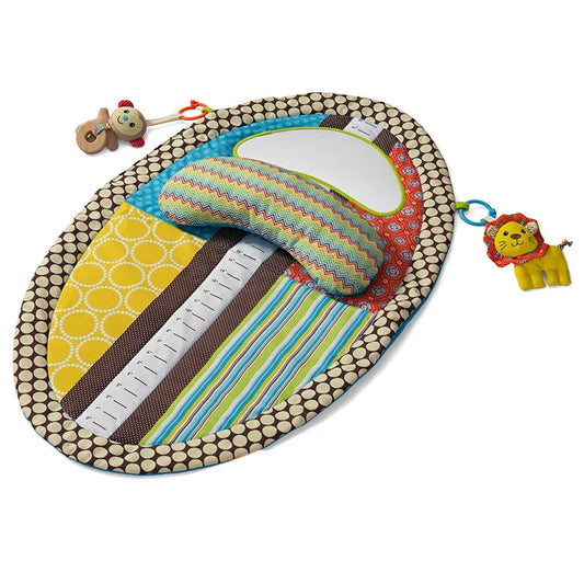 Jollybaby Crawling Development Activity Toy Baby Tummy Time Mirror Play Mat with Pillow Cotton Material for 3-9 Months