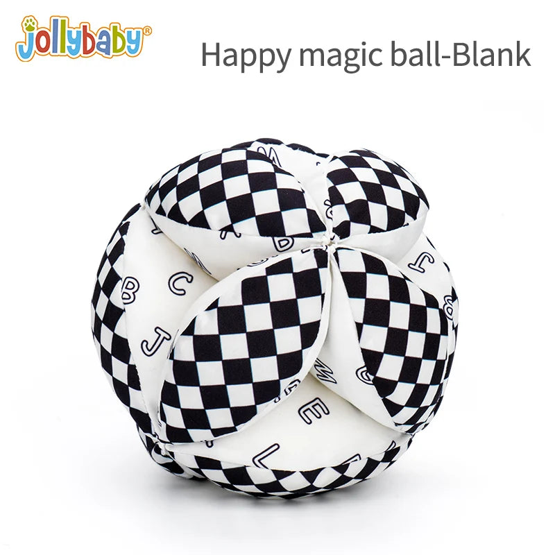 Jollybaby Black White Red Vision Training Ball Cloth Hand Activity Cube Baby Rattle Ball