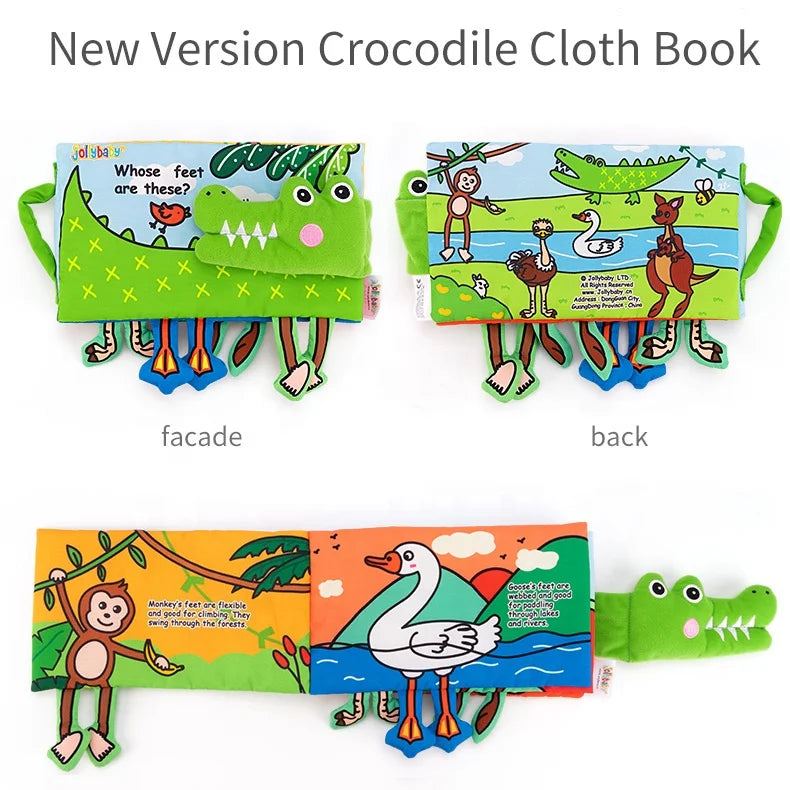 Jollybaby European Sale Online 3D Stuffed Cartoon Learning Animal Baby Tummy Time Cloth Book