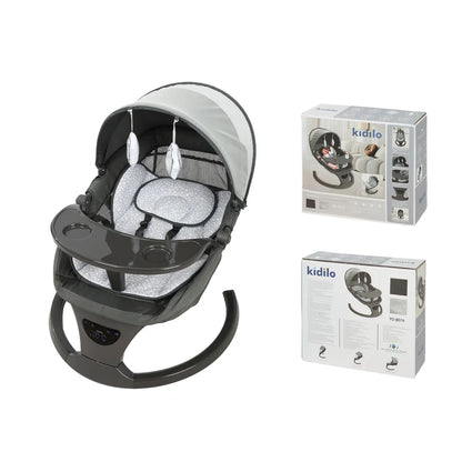 6-36 Months Baby Electric Swing Rocking Chair Foldable Non-Toxic Swing Chair with Bouncer Function for Toddler Sleep Indoor B07