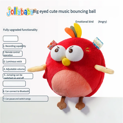 Jollybaby Electric Jumping Bird Sensory Toy Emotional Soothing Music Dancing plush Toy for Babies 0-6 yrs Early Education