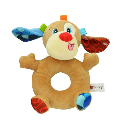 Jollybaby Bpa Free Custom Newborn Plush Baby Stuffed Animals Sensory Hand Rattle Toys for Infant Baby