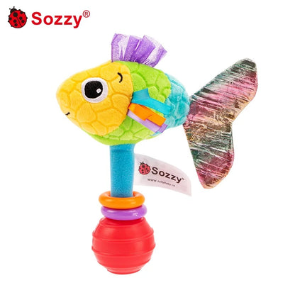 Sozzy High Quality Soft Plush Animal Hand Shake Rattle Early Baby Sensory Activity Toys