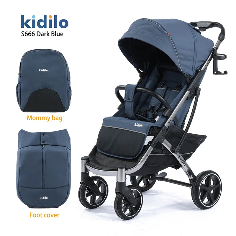 Lightweight Non-Toxic Baby Stroller for 0-3 Years Foldable Travel Stroller with Adjustable Handle Toddlers Family Trips S666