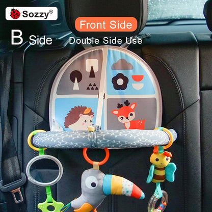 SOZZY Soft Activity Arch with Mirror and Rattle Double Sided Music Toys for Rear Facing Car Seat Packaged Sets