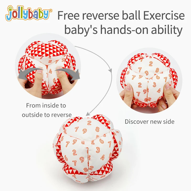 Jollybaby Black White Red Vision Training Ball Cloth Hand Activity Cube Baby Rattle Ball