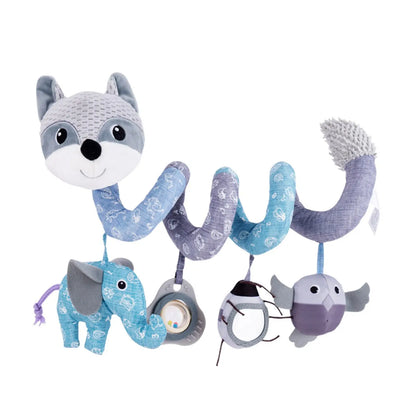 Factory Musical Toy Plush Stuffed Animal with Squeaker Hanging Rattle and Spiral Bed Toys for Baby's Stroller Crib and Mobile