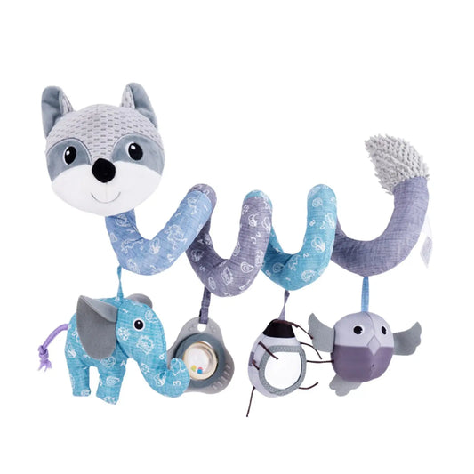 Factory Musical Toy Plush Stuffed Animal with Squeaker Hanging Rattle and Spiral Bed Toys for Baby's Stroller Crib and Mobile