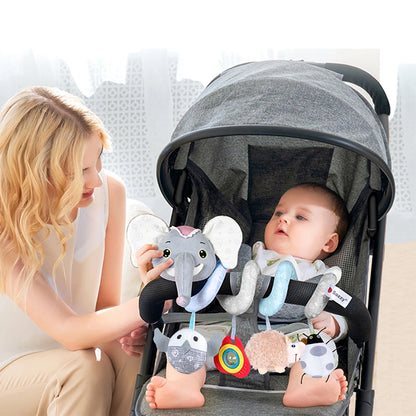 Customized Unisex Soft Elephant Spiral Stroller Toy Reusable PE Baby Bed Toy Bag Crib Mobile Bassinet PP Cotton Universal Plush