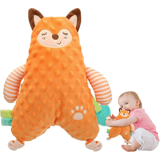 Soft Cartoon Animal Elephant lion fox Plush Fabric Nursery Blanket Baby Comforter Security Blanket Stuffed Toy