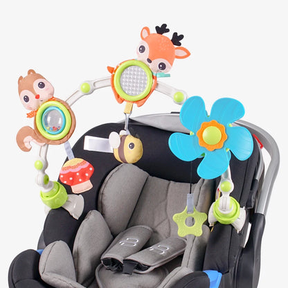 Travel Arch Bassinet Toys for Infant Toddlers Baby Crib Stroller Accessory Pram Activity Bar Toy for Senses and Motor Skill