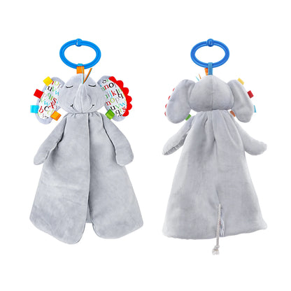 JOLLYBABY Animal Plush Security Blanket Soothing Toy Baby Teething Blanket Elephant Security Blanket Baby Comforter Toy