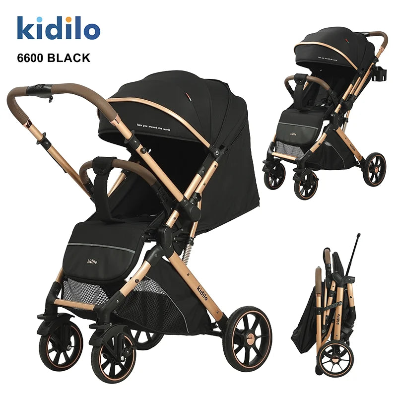 0-3 Years Non-Toxic Lightweight Baby Stroller Foldable Travel Stroller with Adjustable Handle for Toddlers Daily Walks 6600