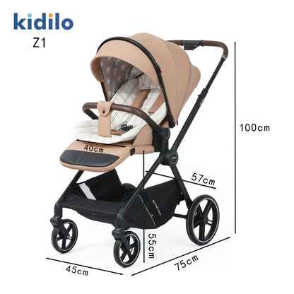 0-3 Years Foldable Baby Stroller Lightweight Non-Toxic Travel Stroller with Adjustable Handle for Toddlers Family Trips Z1
