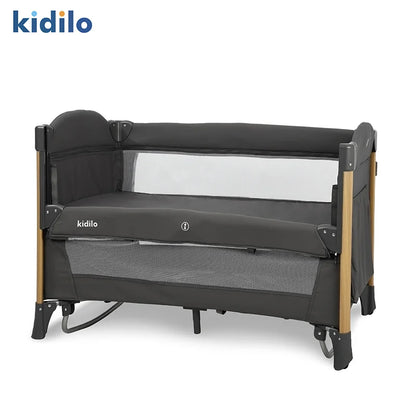 Kidilo Luxury Bedside Crib Newborn Foldable Travel Play Baby Portable Bed 3 1 Set Modern Mosquito Net for Bedrooms T-705L