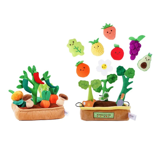 JOLLYBABY Preschool Kitchen & Food Pretend Play Set Washable Fabric Soft Plush Stuffed Toy Educational Sensory Toy for Babies