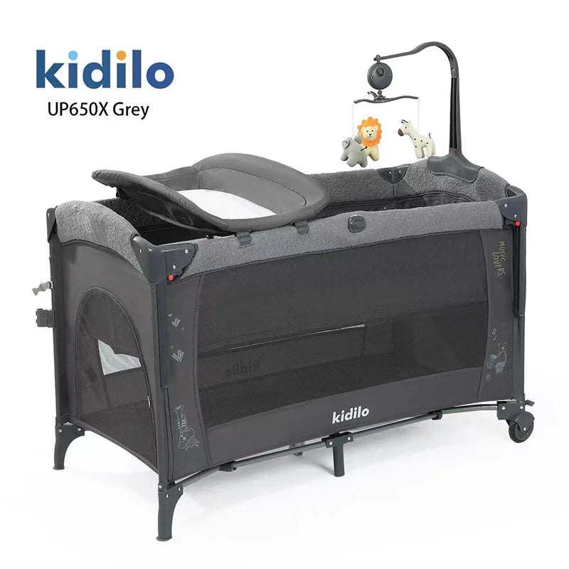 Kidilo Foldable Modern Newborn Travel Baby Portable Bedside Crib Bed 3 in 1 Luxury Set Mosquito Net for Babies UP650X