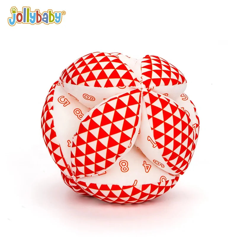 Jollybaby Black White Red Vision Training Ball Cloth Hand Activity Cube Baby Rattle Ball