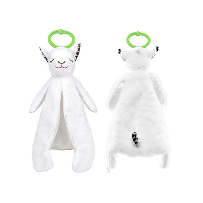 Jollybaby Baby Cute Soothing Soft Comforter Animal Head Plush Toy Security Blanket for Baby Sleeping