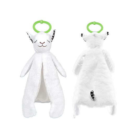 Jollybaby Baby Cute Soothing Soft Comforter Animal Head Plush Toy Security Blanket for Baby Sleeping