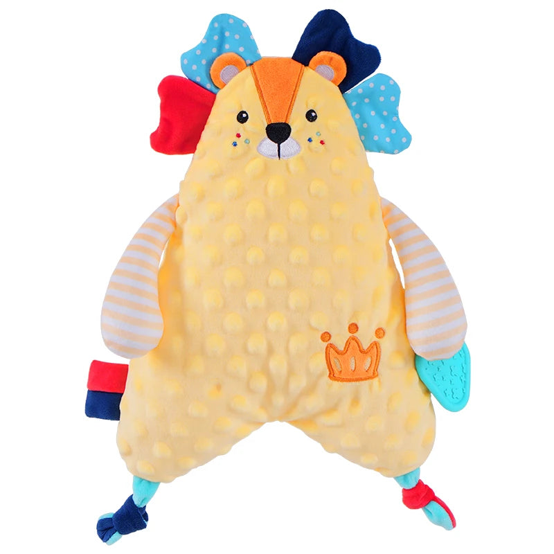 Wholesale Soft Stuffed lion Elephant Animal Plush Baby Security Blanket Comforter for Newborn Infant