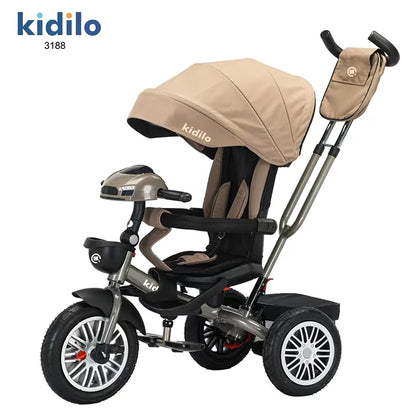 Kidilo Baby Strollers 6 Months-3 Years 3-in-1 Ride-On Push Tricycle Stroller with Push Handle for Toddler Outdoor Wholesale 3188