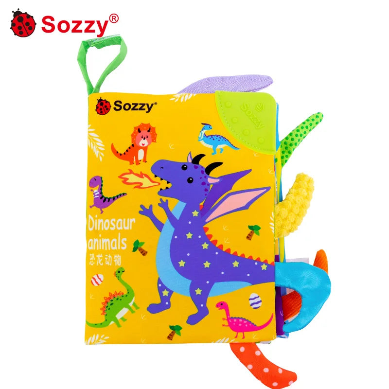 Sozzy Animals Tails Baby Cloth Books Early Education Interactive Fabric Activity Crinkle Soft Fabric Unisex Colorful Education