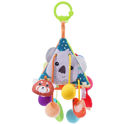 Jollybaby Custom Soft Activity Plush Toy Pull String Musical Sensory Hanging Toys for Toddlers Includes Teether Squeaker Set