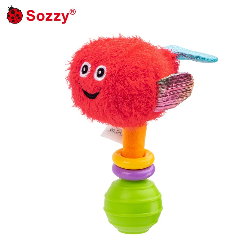 Sozzy High Quality Soft Plush Animal Hand Shake Rattle Early Baby Sensory Activity Toys